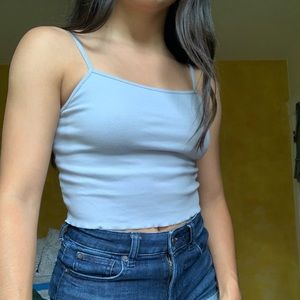 baby blue cami crop top
